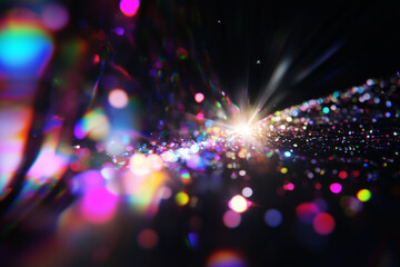 Obraz premium Abstract light refraction effect on a black background