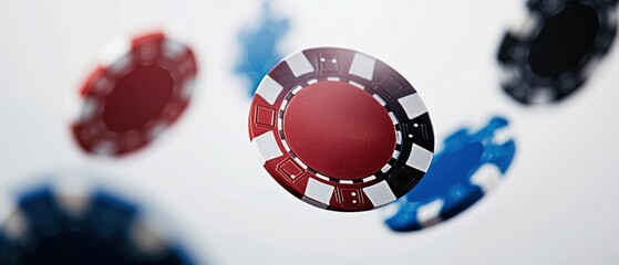 casino chips in motion