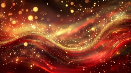 Fototapeta premium An abstract bokeh gold and red background
