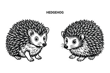 Editable Silhouette Hedgehog Isolated Vector Illustration