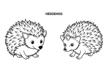 Editable Hedgehog Isolated Outline Vector Illustration