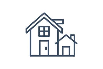 Web home icon set for websites and apps. Simple house symbol. Flat real estate sign. Main page pictogram in filled, thin line, outline and stroke style. Isolated illustration.