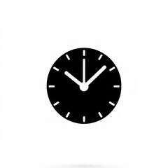 black and white clock icon