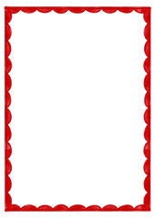 Obraz premium Watercolor simple frame with red pattern forming a rectangular border.
