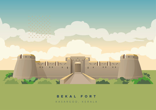 Bekal Fort - built by Shivappa Nayaka of Keladi near Kasargod, Kerala - Stock Image