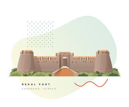 Bekal Fort - built by Shivappa Nayaka of Keladi near Kasargod, Kerala - Stock Image