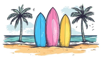 Surfboard on the beach