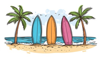 Surfboard on the beach	
