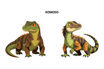 Customizable Komodo Isolated Vector Illustration