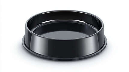 Pet bowl mockup front and top view. Blank plastic or metal plate for animal feed isolated on white background. Crockery plate design for cat or dog food, Realistic 3d vector illustration, mock up