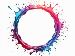 red paint splashes collide in slow motion