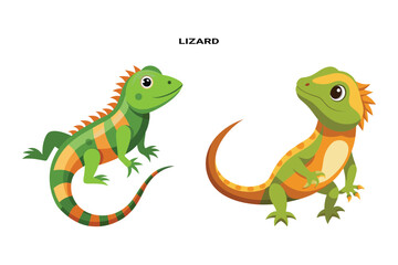 Customizable Lizard Isolated Vector Illustration