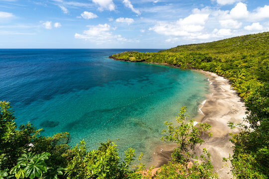 Santa Lucia, Anse Cochon Beach - 6 February 2024 - Top view of Anse Cochon Beach in Saint Lucia