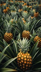 Fototapeta premium Vibrant pineapple field a lush tropical landscape showcasing nature s bounty and fertility