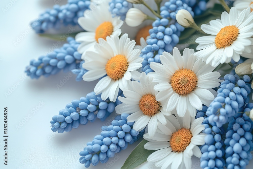 Aufkleber A bouquet of mixed flowers sits on a table, perfect for adding a touch of elegance to any setting