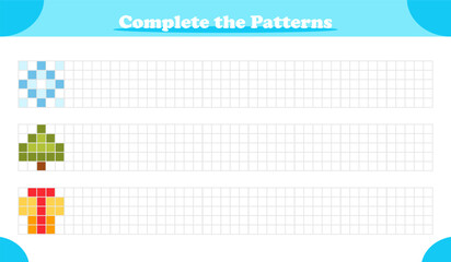 Copy Christmas pattern activity game for kids
