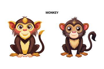 Customizable Monkey Isolated Vector Illustration