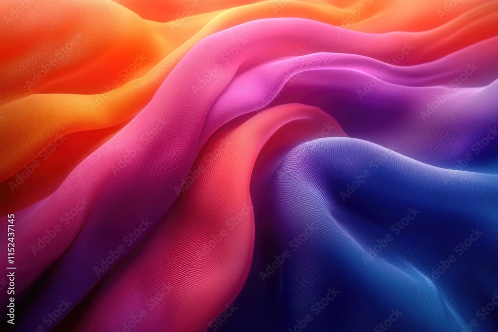 Poster a close-up shot of colorful fabric with a blurred background, ideal for use in design or illustratio