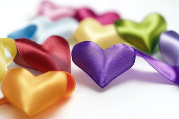 A cluster of vibrant ribbons in various colors, ideal for decorative purposes or as a symbol of celebration