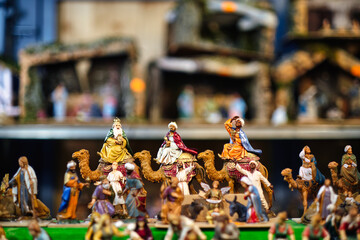 christmas wallpaper or background taken from the christmas market in Granollers Barcelona Spain
