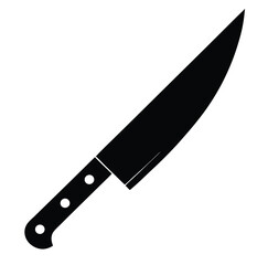 Sharp Chef's Knife Silhouette, Black, Vector, EPS, Culinary