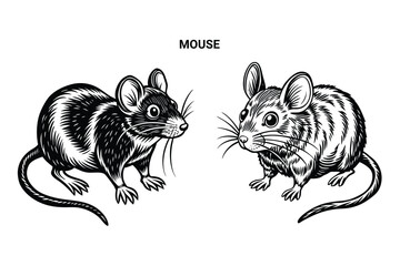 Editable Silhouette Mouse Isolated Vector Illustration