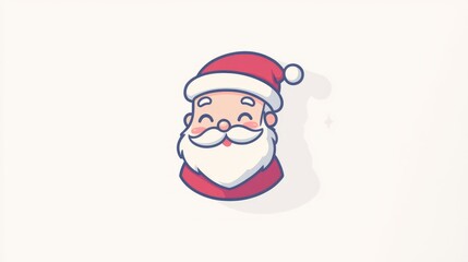 Children's drawing of Santa Claus in red coat and hat on pure white background New Year with holiday