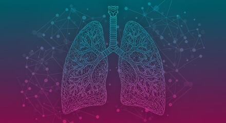 Abstract Line Art of Human Heart, Breath Breathing, Science, Anatomy, Modern Art, Messy Colorful Design