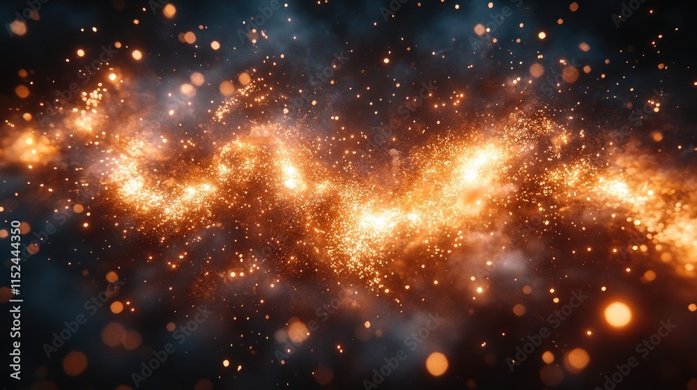Poster A close-up shot of a cluster of sparkles against a dark background, great for use in design projects or as a decorative element