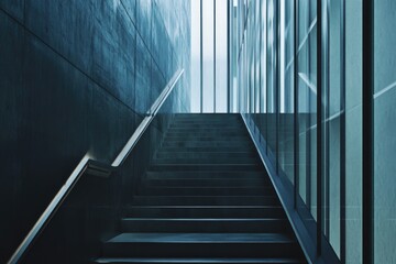 Fototapeta premium Stairs leading up to a building entrance