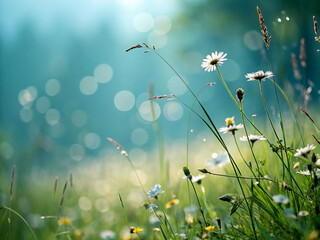 field of daisies. flower, nature, grass, dandelion, spring, summer, field, meadow, plant, flowers, sky, garden, daisy, flora, beauty, yellow, blossom, season, blue, color, seed, white, wild, macro, da