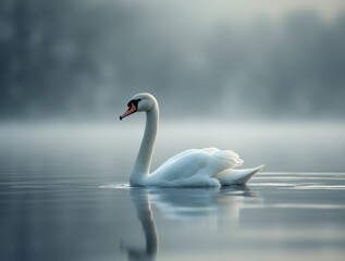Fototapeta premium swan on the lake