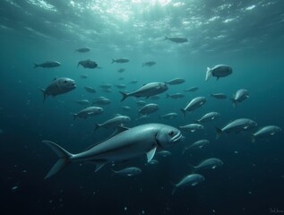 Obraz premium shark and diver