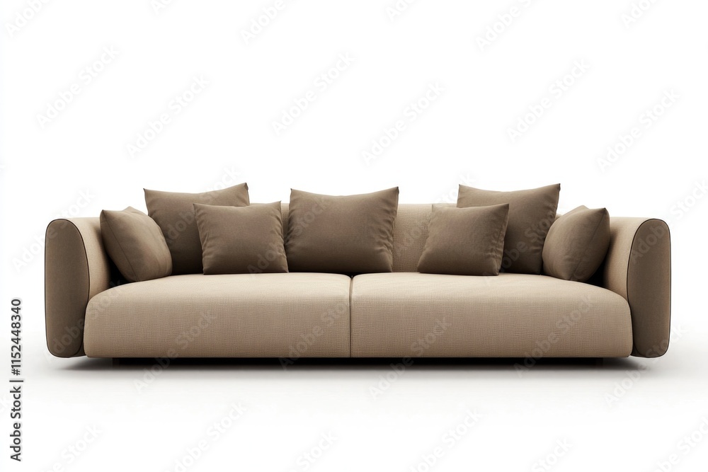 Aufkleber a couch with multiple pillows stacked on top