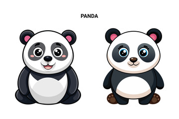 Customizable Panda Isolated Vector Illustration