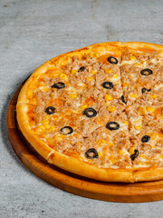 Tuna pizza isolated