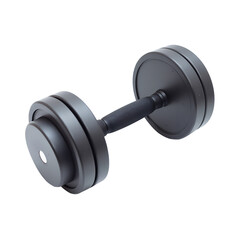 Heavy dumbbell resting on a flat surface, ready for use in strength training and physical fitness routines at a gym or home workout space