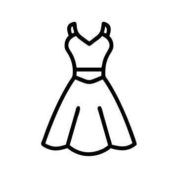 recommend clip art: Dress icon, minimalist line art design