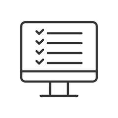 Work tasks, icon in line design. Work tasks, office task, task management, productivity task, work planner, daily tasks, task organization on white background vector. Work tasks editable stroke icon