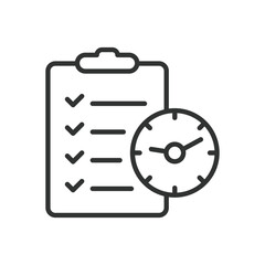 Fast tasks, icon in line design. Fast tasks, quick task, rapid work, speedy tasks, task efficiency, fast productivity, time management on white background vector. Fast tasks editable stroke icon