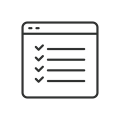 Web tasks, icon in line design. Web tasks, online task, digital tasks, project management, task management online, web productivity on white background vector. Web tasks editable stroke icon