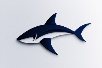 Obraz premium underwater logo design, unique and memorable branding with a modern and abstract shark silhouette clipart logo set representing the underwater predator