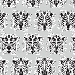 Skull silhouette: Gothic icon, Halloween symbol, death concept, spooky design, Flat vector illustration sticker