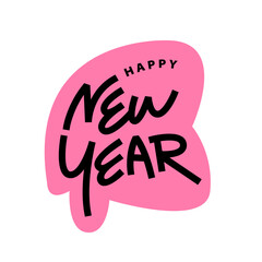 Happy new year text lettering design.