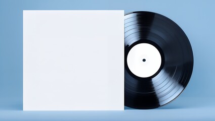 vinyl record mockup on white background
