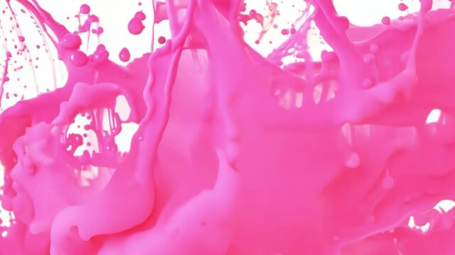 Abstract colored animation of a pink shade of paint color. Paint water flow. Glitter fluid. Marble texture.