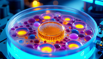 Depict a scene of personalized medicine where biotechnological tools are used to craft custom treatments based on an individual's genetic profile.