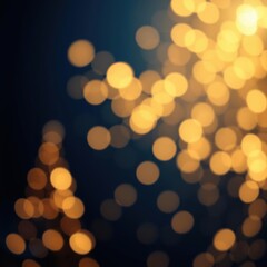 bokeh blue of  Golden abstract bokeh on dark blue background holiday concept  abstract bokeh light background bright   emotional harmonious vignette 