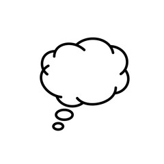 line art thought bubble thinking cloud black vector