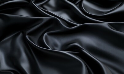 Fototapeta premium Elegant 3D Minimalist Background with Undulating Surface. Black Wallpaper with Copy-Space.